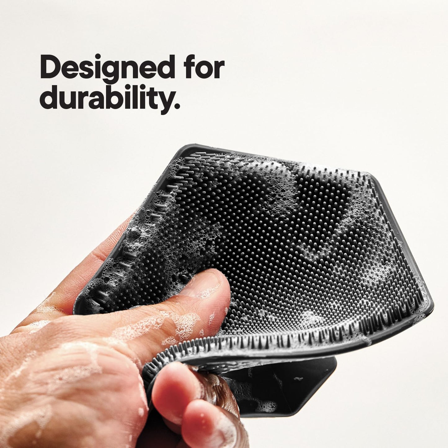 Tooletries the Ultimate Scrubber Set - with 2X Scrubbers & Holders - Silicone Toiletry Organizer, Shower & Bathroom Accessory - Features Silicone-Grip Technology, Removable & Reusable - Charcoal