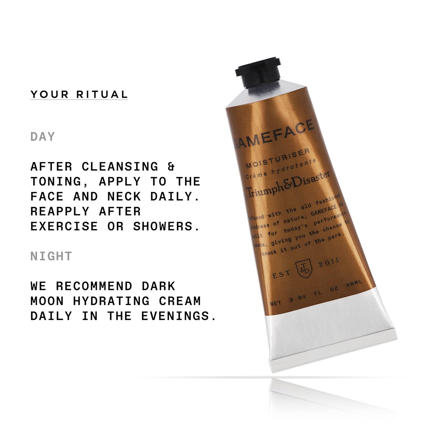 Triumph & Disaster | Gameface Moisturizer Tube | Hydrating Facial Moisturizer - Lightweight, Non-Greasy Facial Lotion for Men, 3.04 Oz