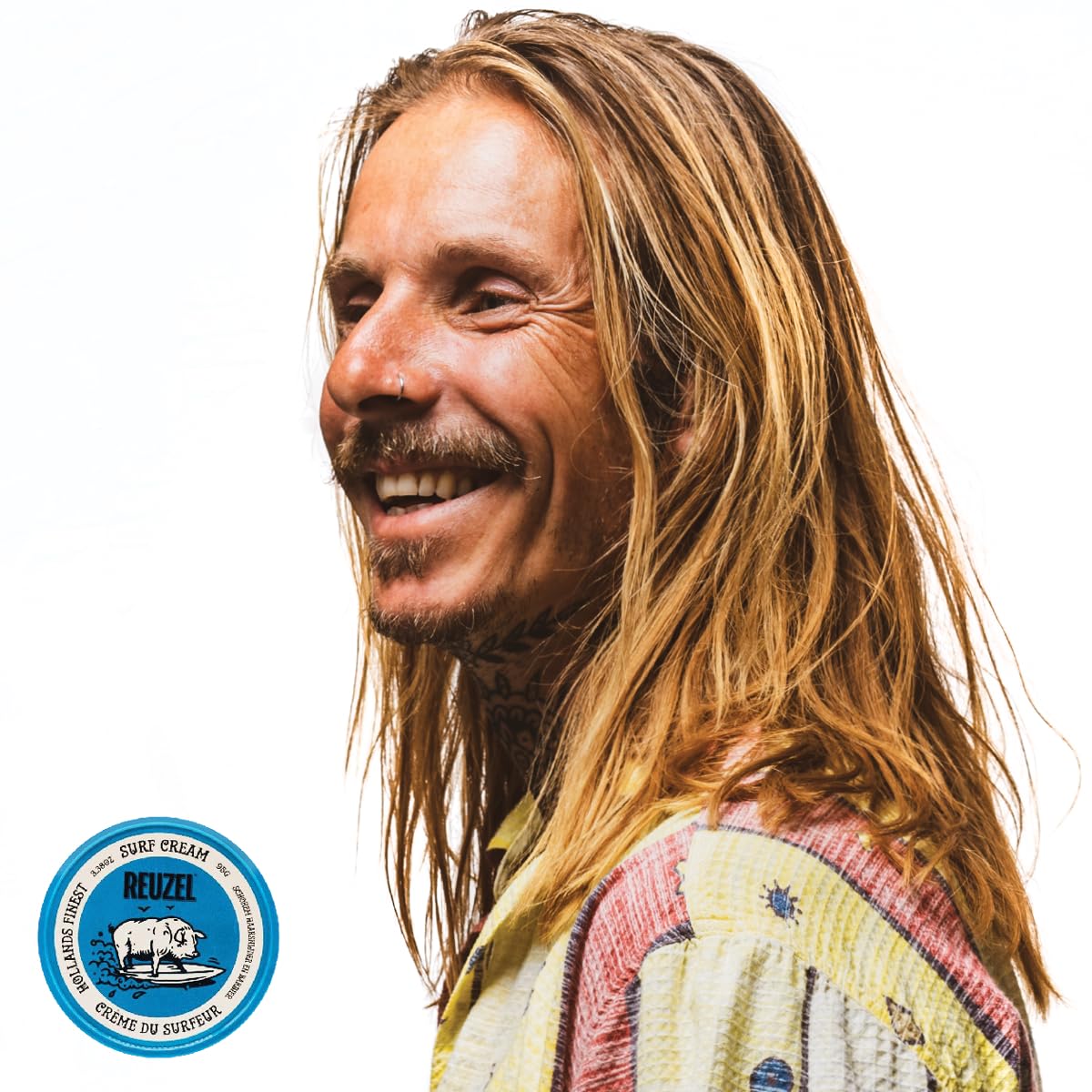 Reuzel Surf Texture and Definition Cream, Light All Day Hold, Water Soluble Styling, Matte Finish & Flake Free, for All Hairstyles, 3.38 Oz