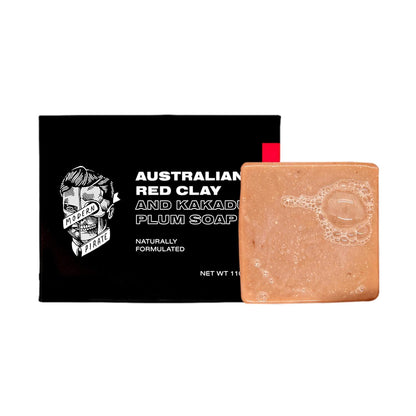 Modern Pirate Australian Red Clay Soap, Kakadu Plum Repair Face & Body Cleanser, 110Gm