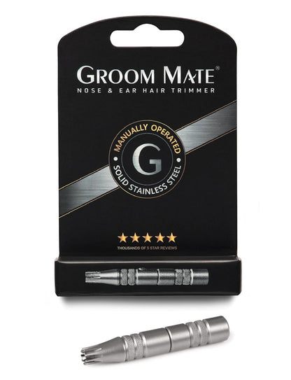 Groom Mate Platinum XL Nose & Ear Hair Trimmer with Leather Pouch & Brush - Engineered to Last a Lifetime - Made in USA