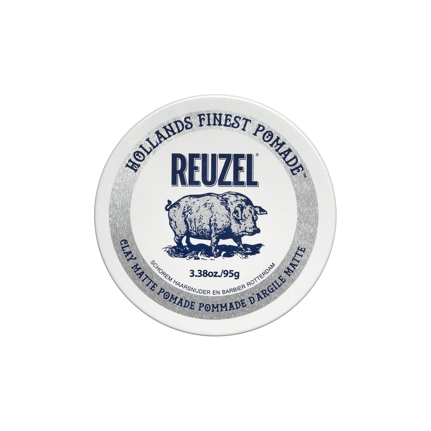 Reuzel Clay Matte Pomade, Medium All Day Hold, Water Soluble Styling, No Shine and Flake Free, Easy to Wash Out, for All Hair Types, 1.3Oz