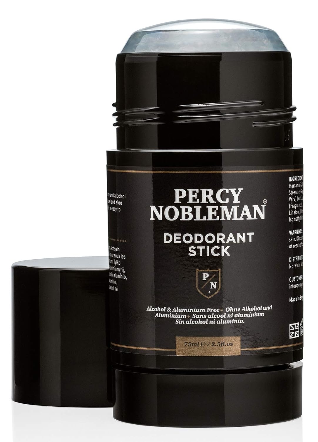 Percy Nobleman Natural Deodorant Stick - Signature Scented Men'S Deodorant with Aloe Vera and Witch Hazel Blend. Aluminium Free 75Ml