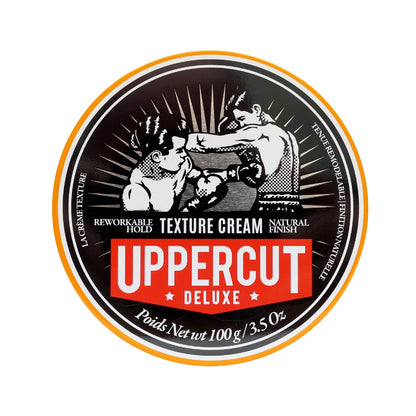 Uppercut Deluxe Texture Cream, Re-Workable, Pliable Hold, Natural Finish, 3.5 Oz / 100G
