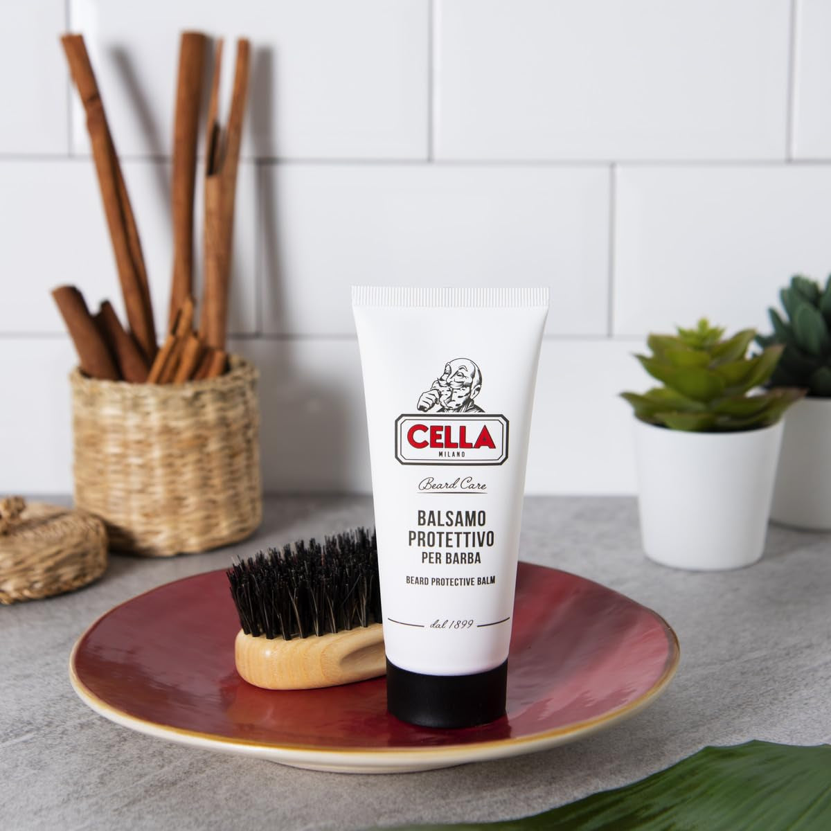 Cella Milano, Protective Beard & Mustache Balm, Conditions with Gentle Hold, 100 ML, Made in Italy