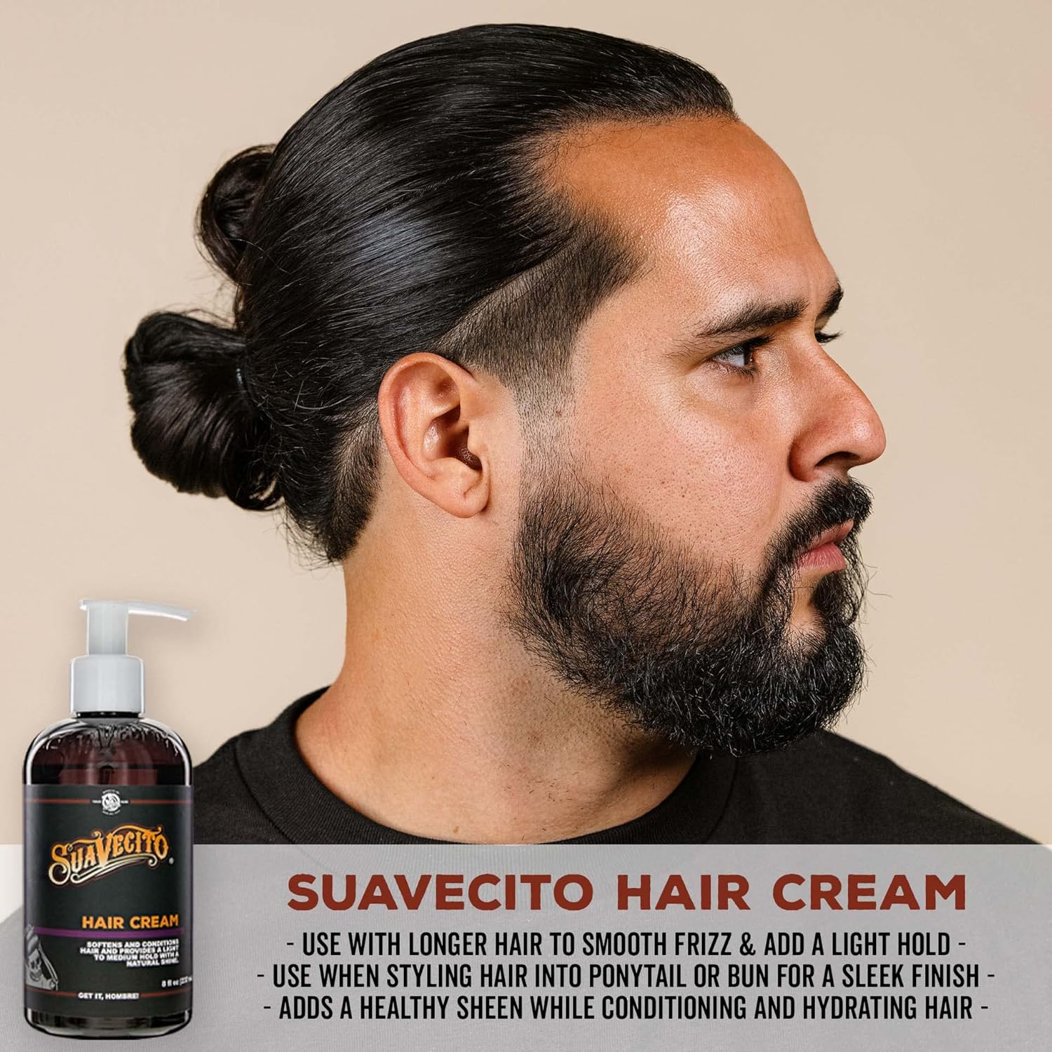 Suavecito Hair Cream Pump Bottle Medium Shine All Day Light Hold (8 Oz)