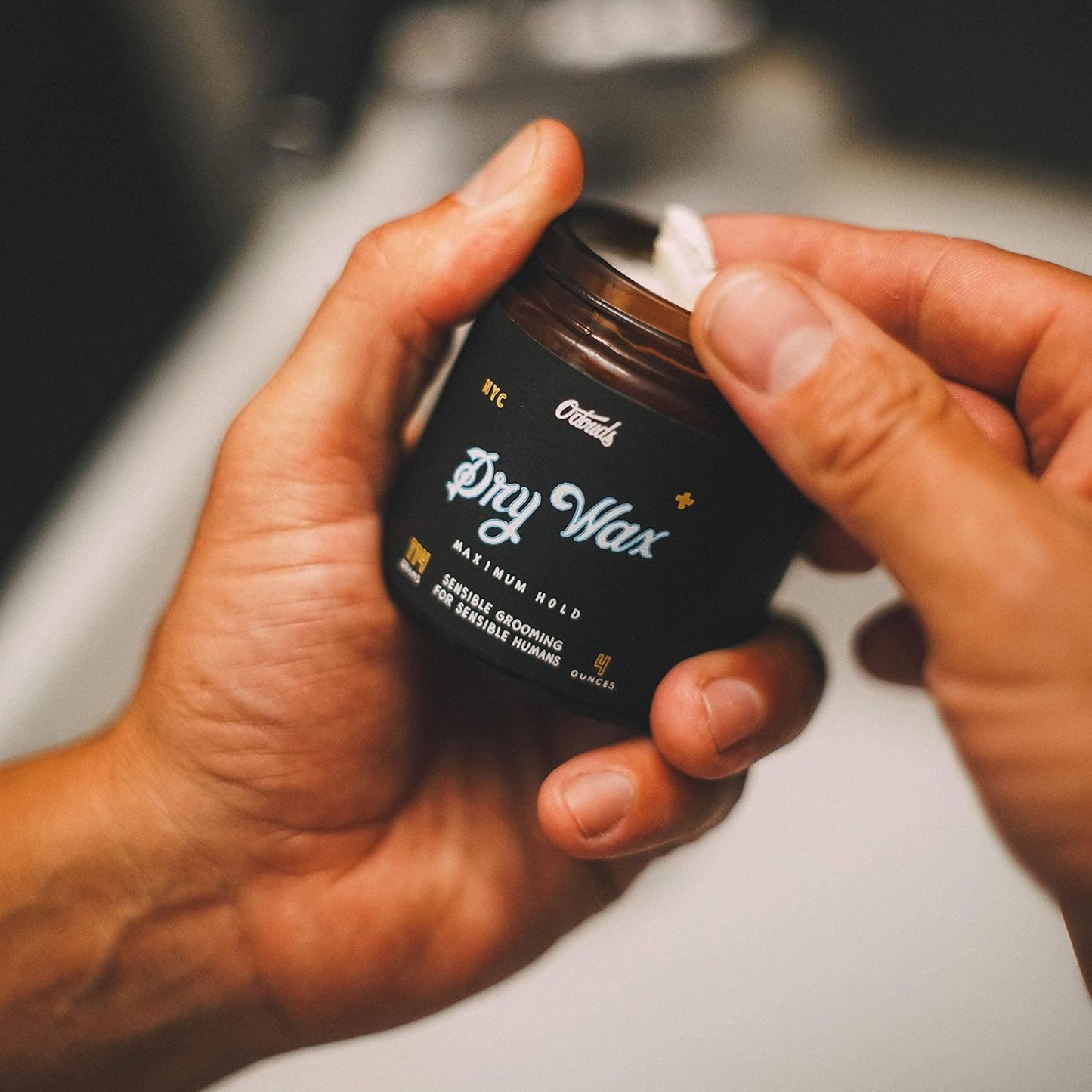 O'Douds Dry Wax - Natural, Dry & Malleable Styling Hair Wax ​- Strong Hold with a Neutral Finish - Bergamot & Green Tea Scent (4Oz.)