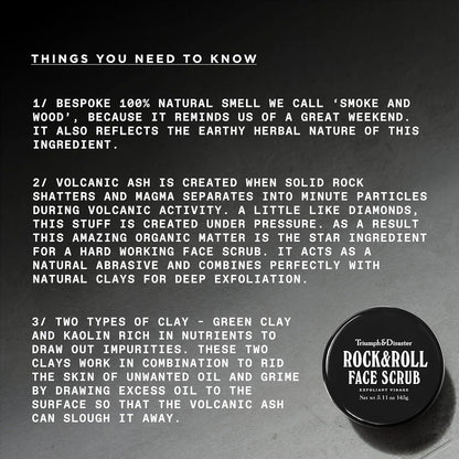 Triumph & Disaster | Rock & Roll Face Scrub for Men | Natural, Exfoliating Pore Cleansing Facial Scrub - Removing Blackheads and Dirt, 5.11 Oz