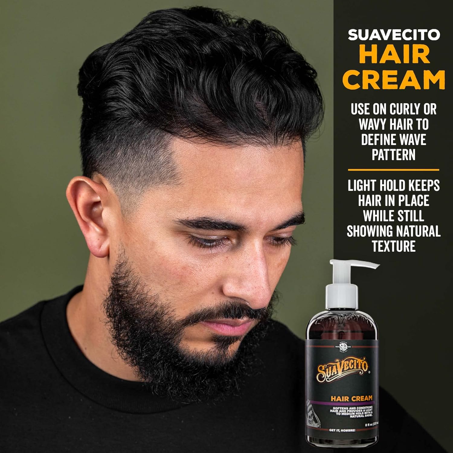 Suavecito Hair Cream Pump Bottle Medium Shine All Day Light Hold (8 Oz)