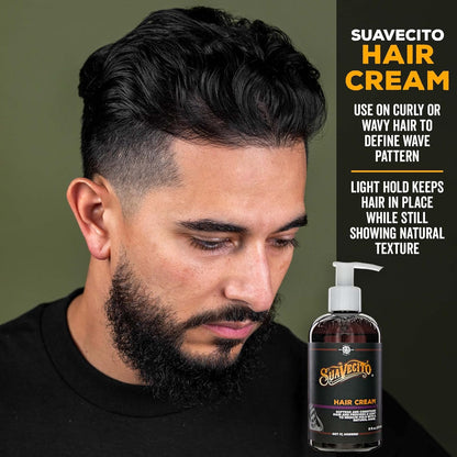 Suavecito Hair Cream Pump Bottle Medium Shine All Day Light Hold (8 Oz)