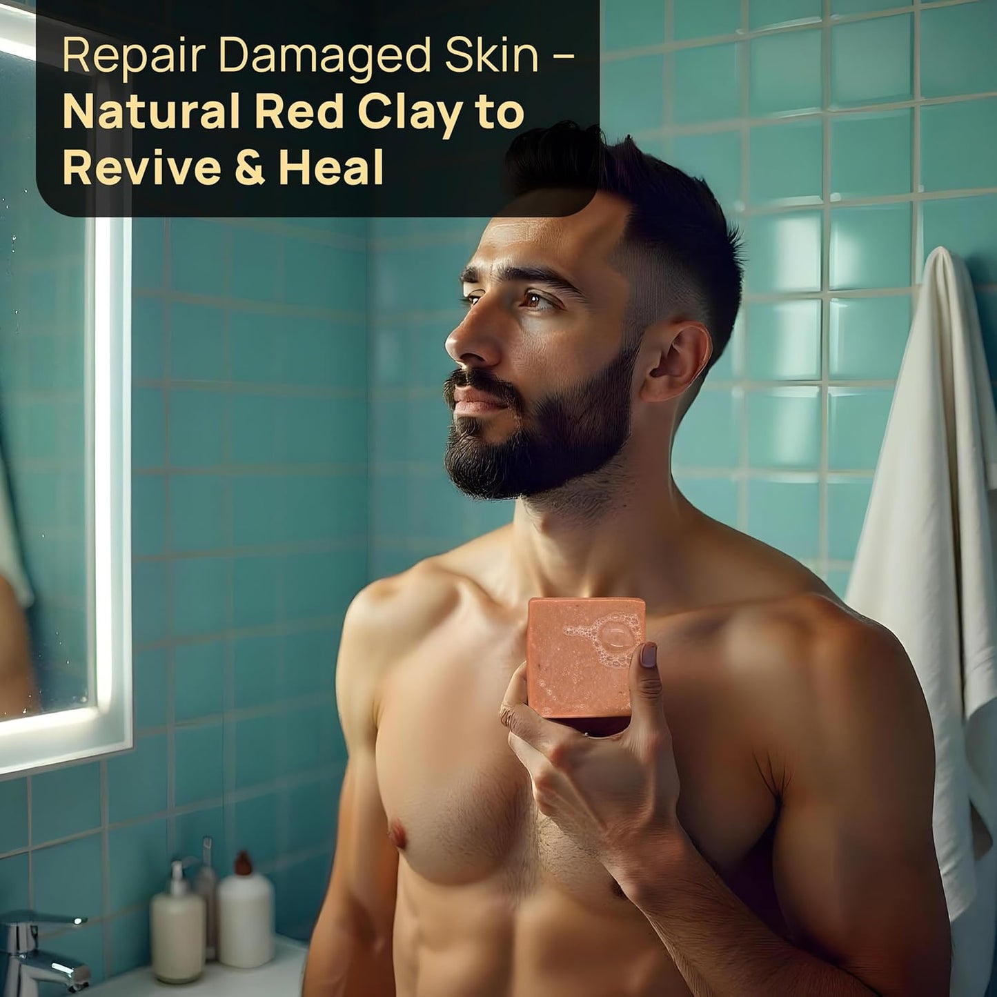 Modern Pirate Australian Red Clay Soap, Kakadu Plum Repair Face & Body Cleanser, 110Gm