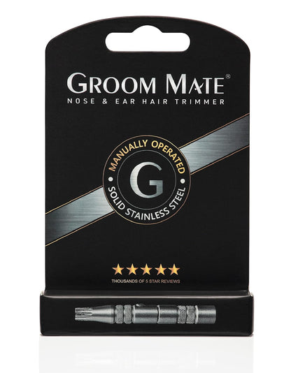 Groom Mate Platinum XL Nose & Ear Hair Trimmer with Leather Pouch & Brush - Engineered to Last a Lifetime - Made in USA