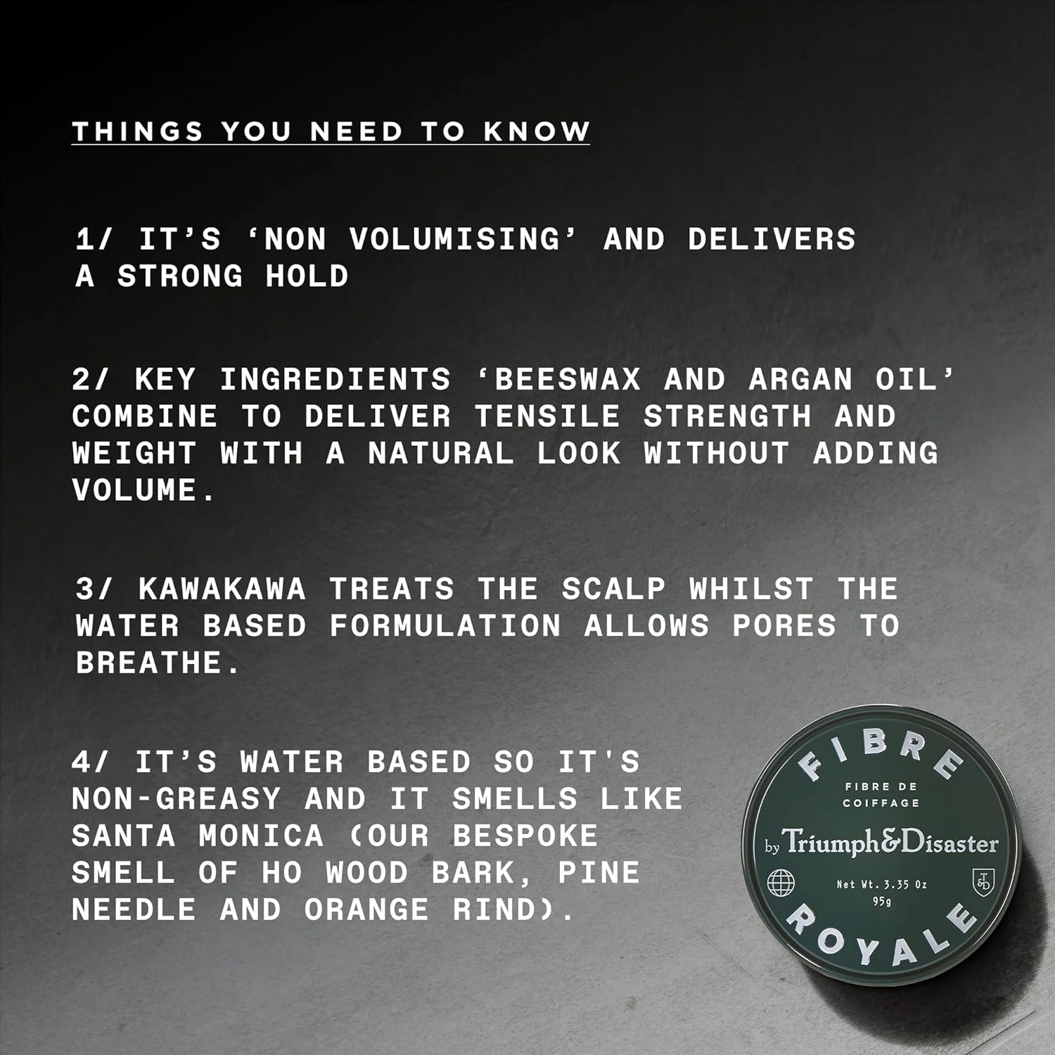 Triumph & Disaster Fibre Royale Hair Wax – Strong Hold Pomade for Thick Hair, Natural Finish Styling for Men & Women, 95G