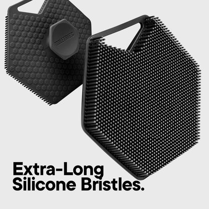 TOOLETRIES Body Scrubber 2.0 – Premium Silicone Scrubber for Cleaning, Exfoliating and Invigorating Your Skin – Extra Long Lather Boosting Bristles with Ergonomic Handle, Long-Lasting & Easy to Clean