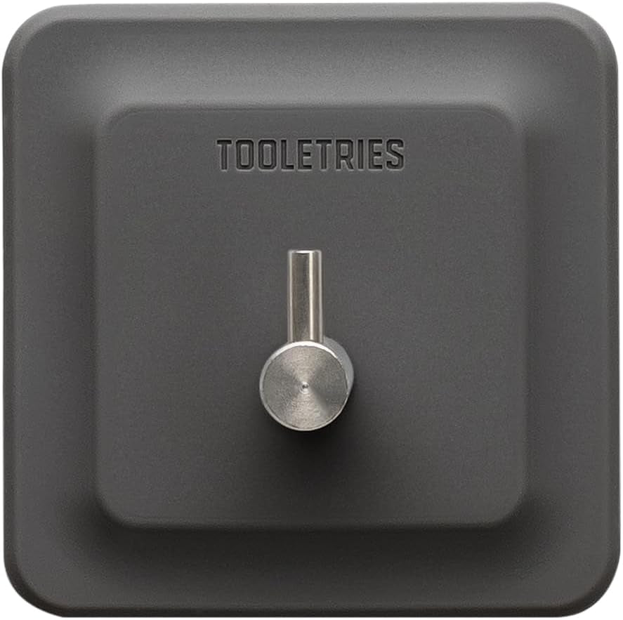 Tooletries Arnold Silicone Shower Hook - Toiletries Organizer, Silicone Hooks, Removable & Reusable Shower Accessories - Charcoal
