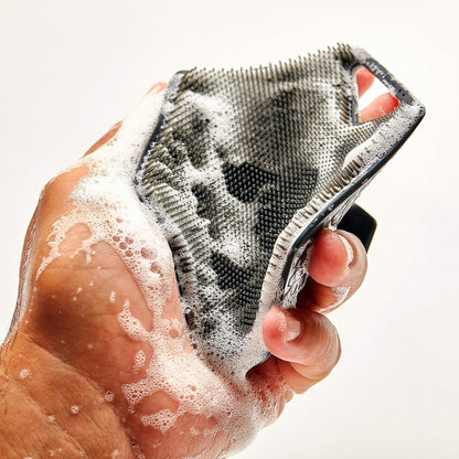 Tooletries Body Scrubber - Exfoliates & Deep Cleans - Silicone Shower & Bathroom Accessory with Bespoke Bristles and Ergonomic Handles - Charcoal