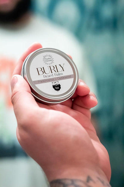 Burly Men'S Beard Balm - All Natural Ingredients - Frankincense + Cedarwood + Rosemary Essential Oils - Non-Greasy - Moisturizing