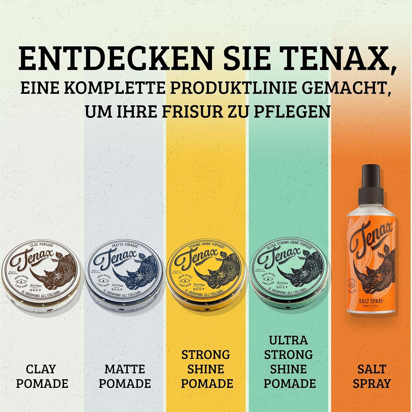 Tenax Water Soluble Pomade, Strong Hold with Clean Shine, 4.5 Oz