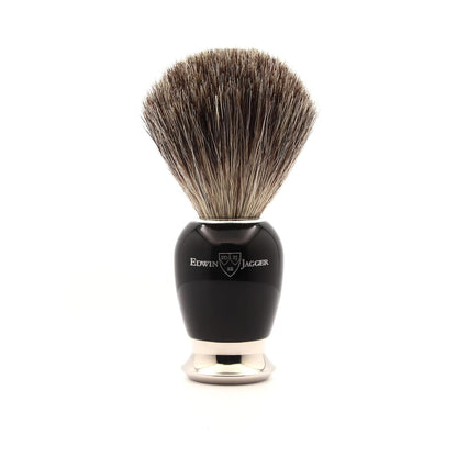 81SB586 Simulated Ebony Pure Badger Hair Shaving Brush with Nickel Plated Collar and End Capâ