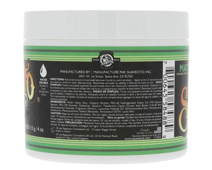 Suavecito Matte Pomade, for All Hair Types, Original Scent, Medium Hold, Men, 4 Oz