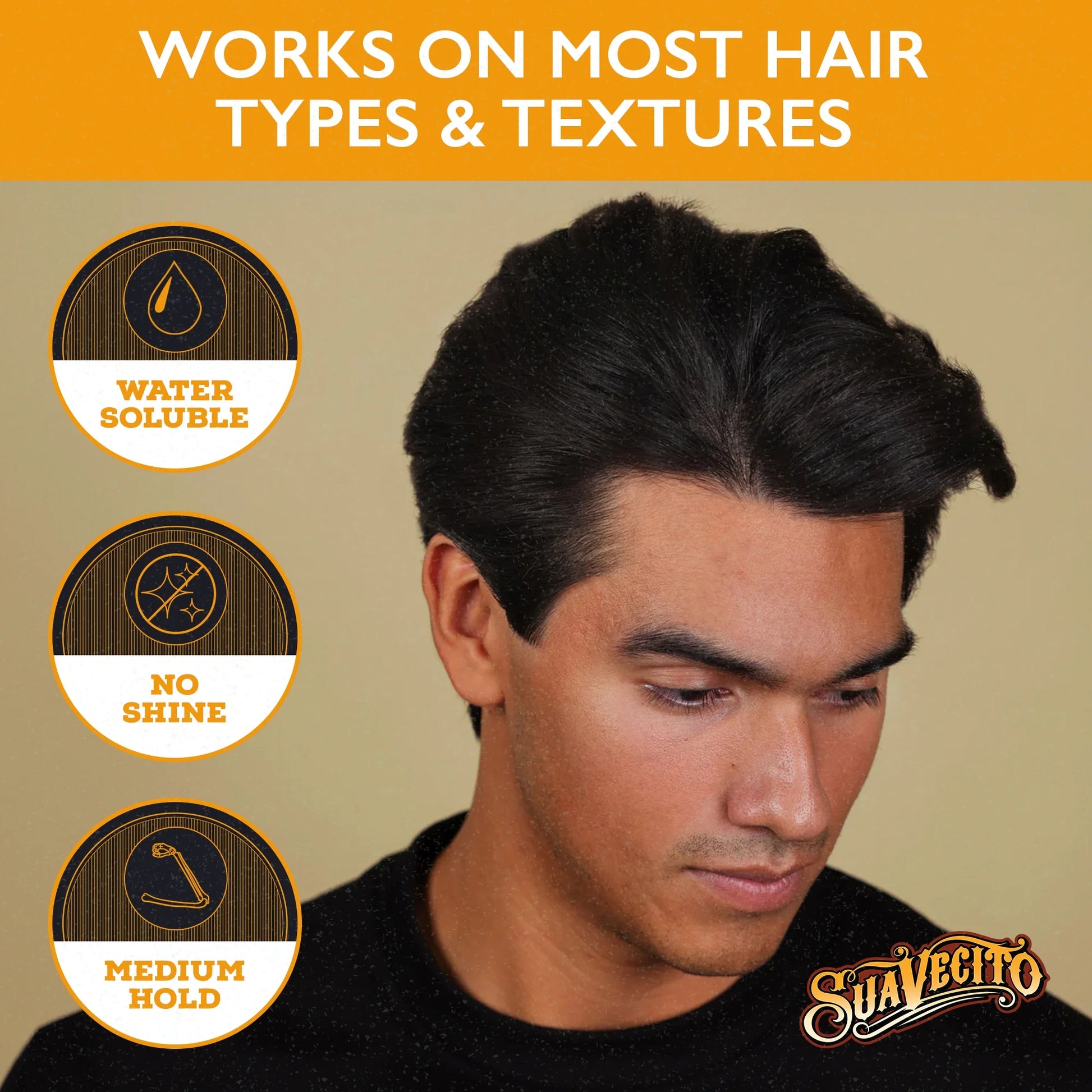 Suavecito Matte Pomade, for All Hair Types, Original Scent, Medium Hold, Men, 4 Oz