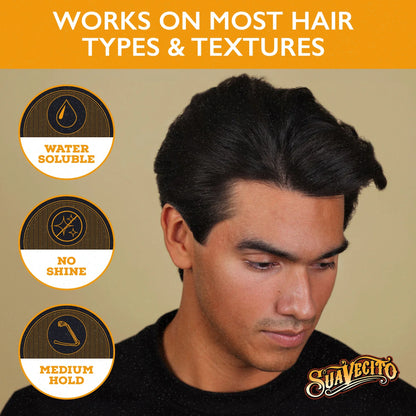 Suavecito Matte Pomade, for All Hair Types, Original Scent, Medium Hold, Men, 4 Oz