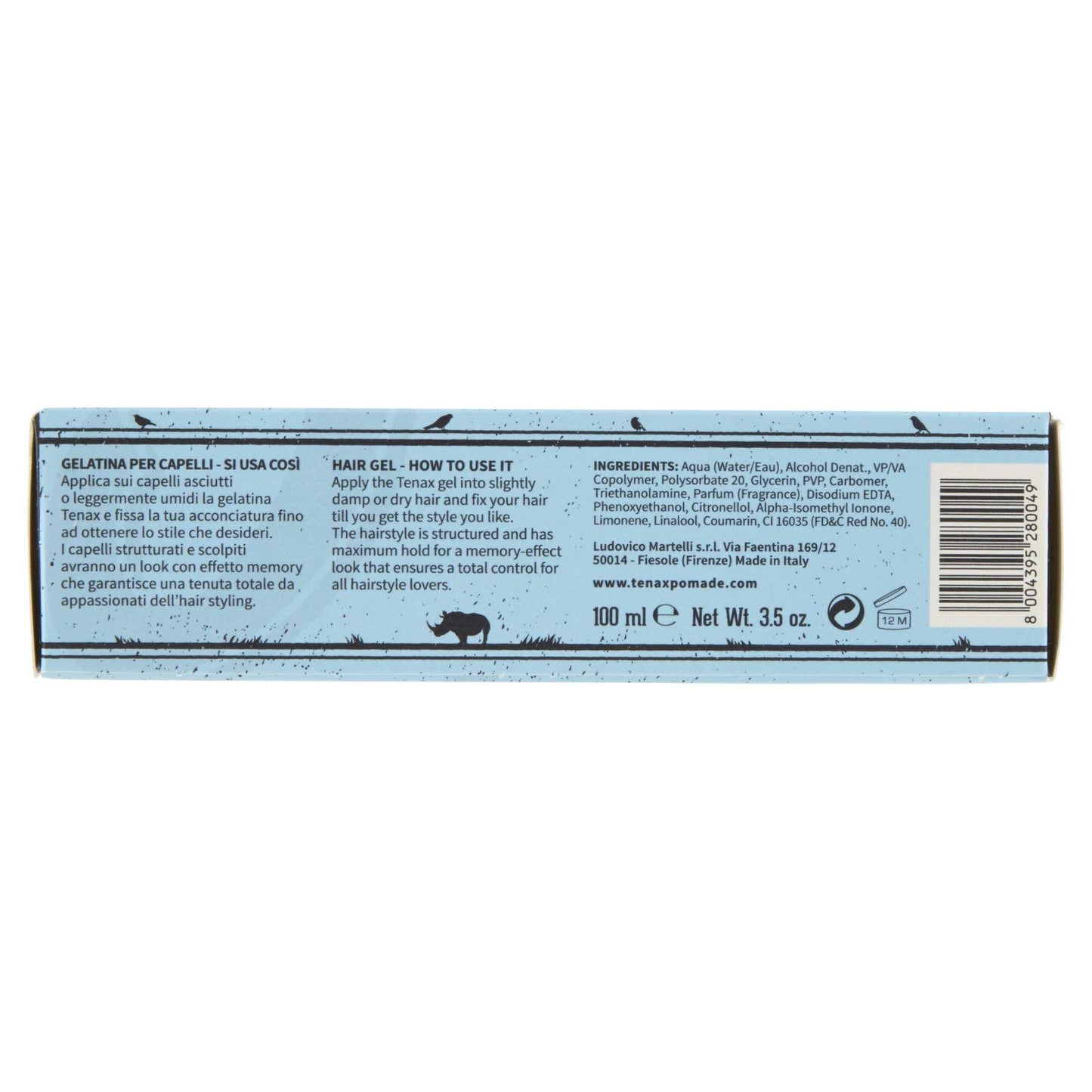 Tenax Gelatina Hair Styling Gel, Total Hold with Brilliant Shine, 14 Oz