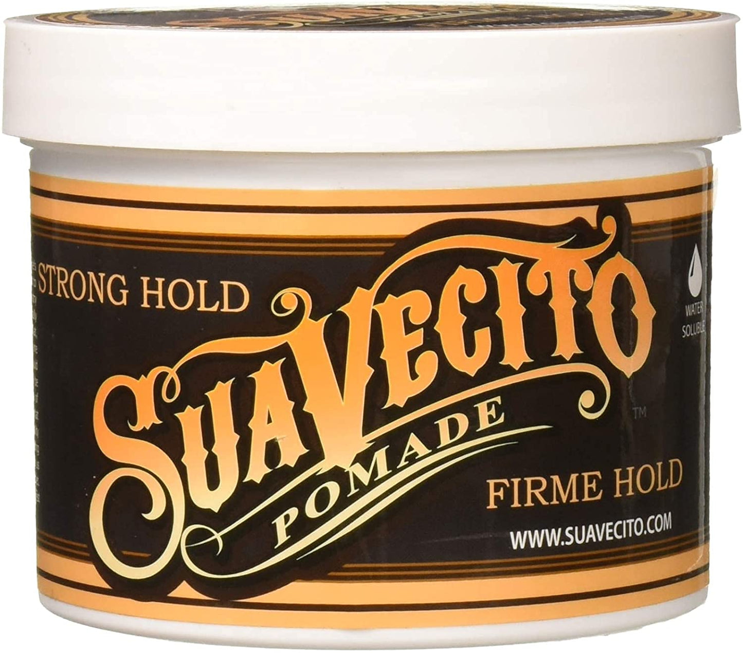 Suavecito Pomade Firme (Strong) Hold - Strong Hold Hair Pomade for Men - Medium Shine Water Based Flake Free Hair Gel - Easy to Wash Out - All Day Hold for All Hair Styles