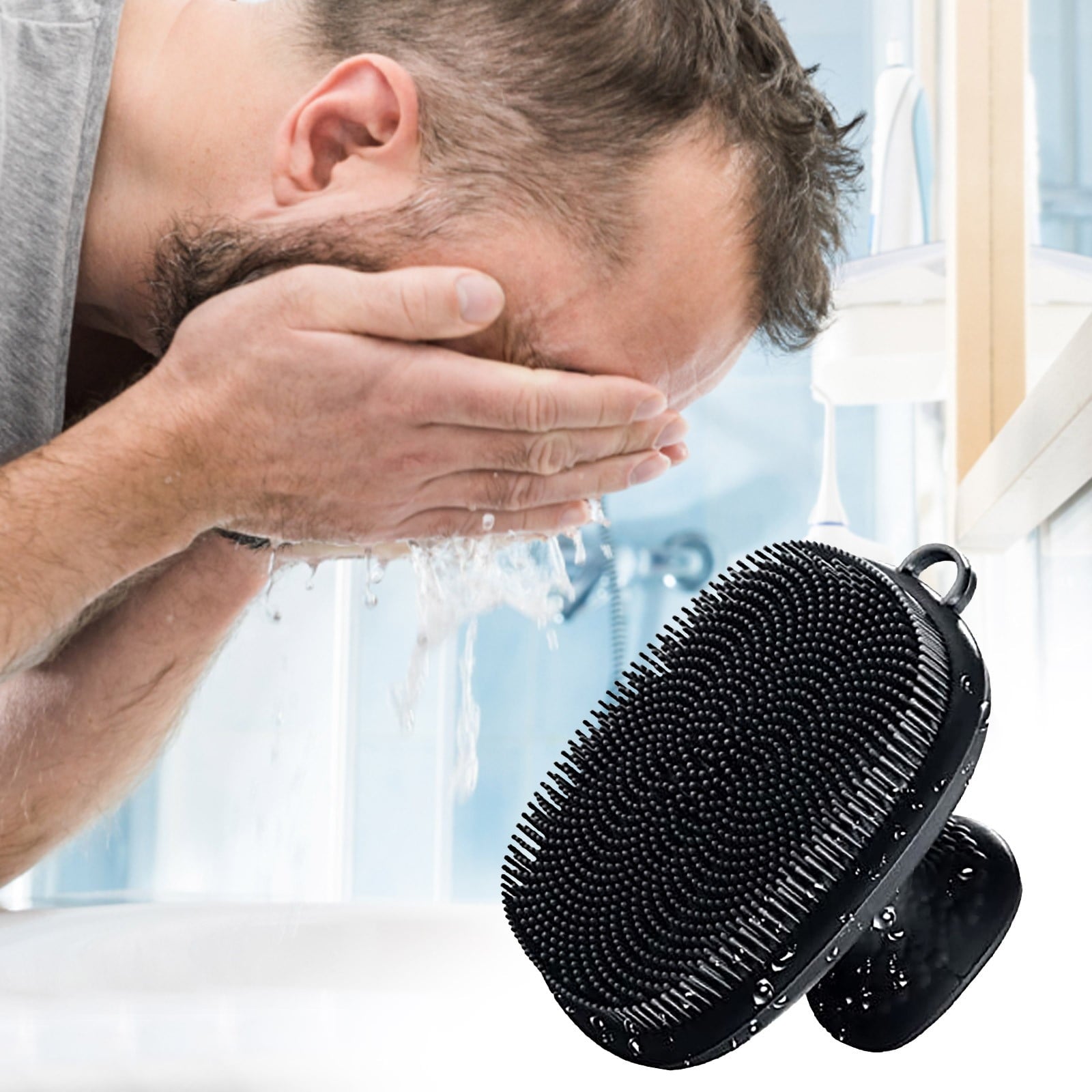 Tooletries Face Scrubber, Silicone Face Scrubber for Men, Facial Cleansing Brush Silicone Face Wash Brush Manual Waterproof Cleansing Skin Care Face Brushes for Cleansing and Exfoliating