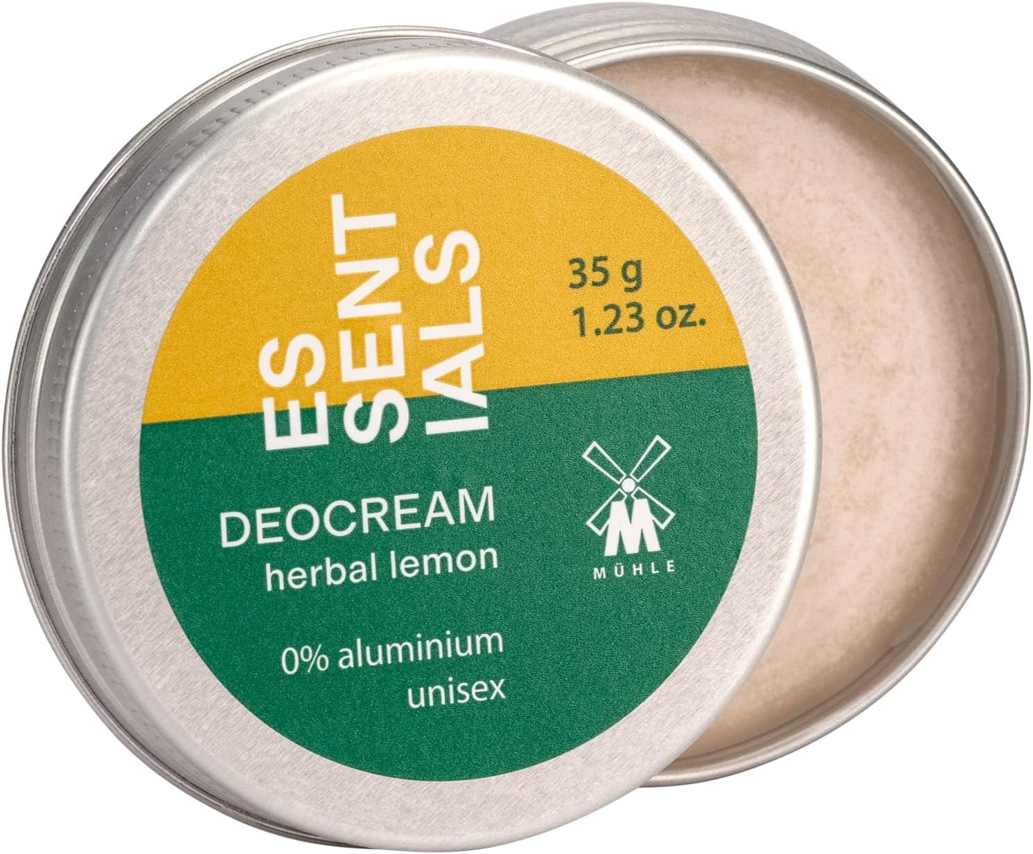 Essentials Herbal Lemon Deocream 35G, Aluminium-Free, Sustainable Packaging, No Marking