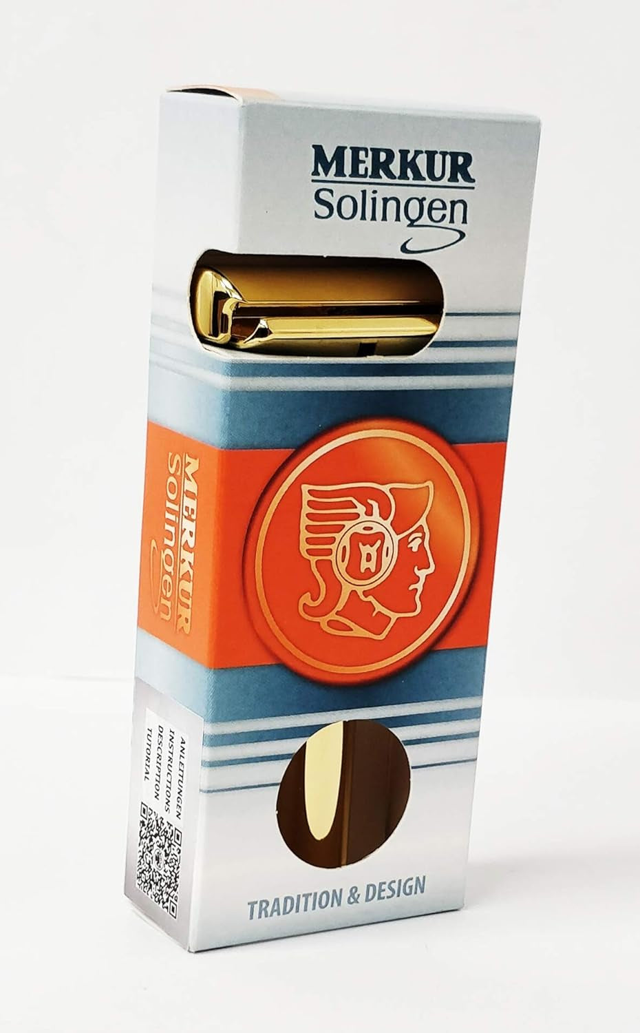 FUTUR 702 Adjustable Double Edge Safety Razor - Bright Gold, Adjustable Razor with Dial, Made in Germany, Plastic-Free, Snap-On Cap Design, Straight Bar